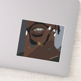 Schwarzes Paar Kunstwerke (Schwarze Liebe) Aufkleber