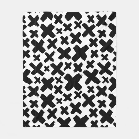 Schwarzes Paint Splash Muster Fleecedecke (Vorderseite)