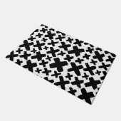 Schwarzes Paint Splash Muster Fußmatte (Schrägansicht)