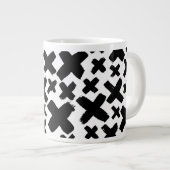Schwarzes Paint Splash Muster Jumbo-Tasse (Vorderseite Rechts)