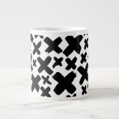 Schwarzes Paint Splash Muster Jumbo-Tasse (Vorderseite)