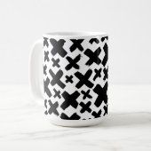 Schwarzes Paint Splash Muster Kaffeetasse (Vorderseite Links)