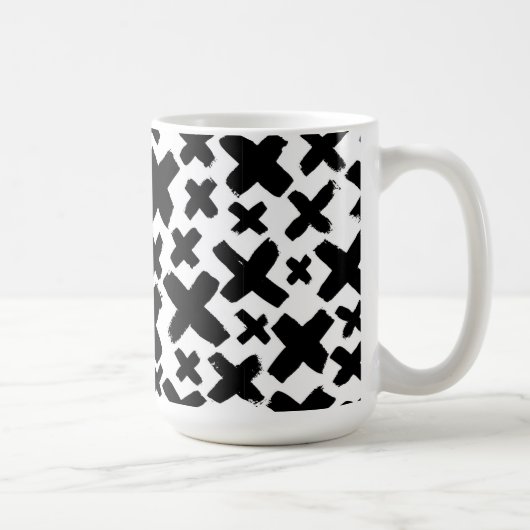Schwarzes Paint Splash Muster Kaffeetasse (Rechts)