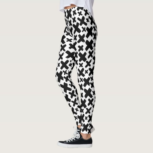 Schwarzes Paint Splash Muster Leggings (Links)