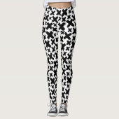 Schwarzes Paint Splash Muster Leggings (Vorderseite)