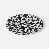 Schwarzes Paint Splash Muster Pappteller (Schrägansicht)