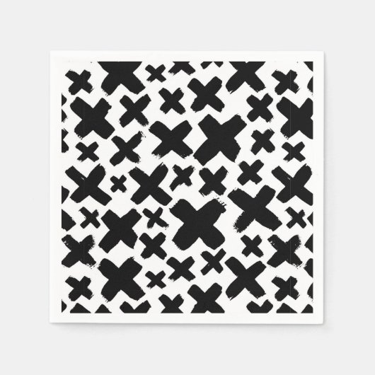 Schwarzes Paint Splash Muster Serviette (Vorderseite)