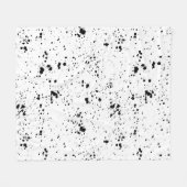 Schwarzes Paint-Spritzer-Muster Fleecedecke (Vorderseite (Horizontal))