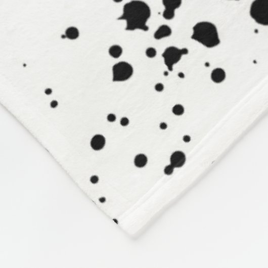 Schwarzes Paint-Spritzer-Muster Fleecedecke (Ecke)