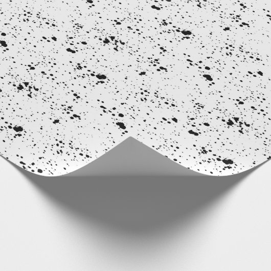 Schwarzes Paint-Spritzer-Muster Geschenkpapier (Ecke)