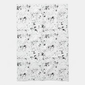Schwarzes Paint-Spritzer-Muster Geschirrtuch (Vertikal)