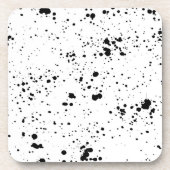 Schwarzes Paint-Spritzer-Muster Getränkeuntersetzer (Vorderseite)