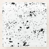 Schwarzes Paint-Spritzer-Muster Glasuntersetzer (Vorderseite)