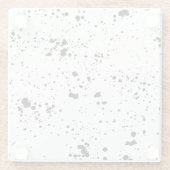 Schwarzes Paint-Spritzer-Muster Glasuntersetzer (Rückseite)