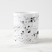 Schwarzes Paint-Spritzer-Muster Jumbo-Tasse (Vorderseite)