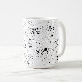 Schwarzes Paint-Spritzer-Muster Kaffeetasse (VorderseiteRechts)