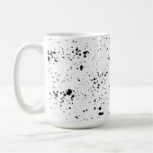 Schwarzes Paint-Spritzer-Muster Kaffeetasse (Links)