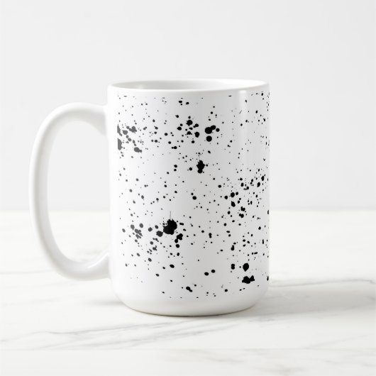 Schwarzes Paint-Spritzer-Muster Kaffeetasse (Links)