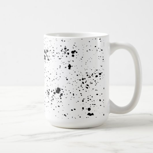 Schwarzes Paint-Spritzer-Muster Kaffeetasse (Rechts)