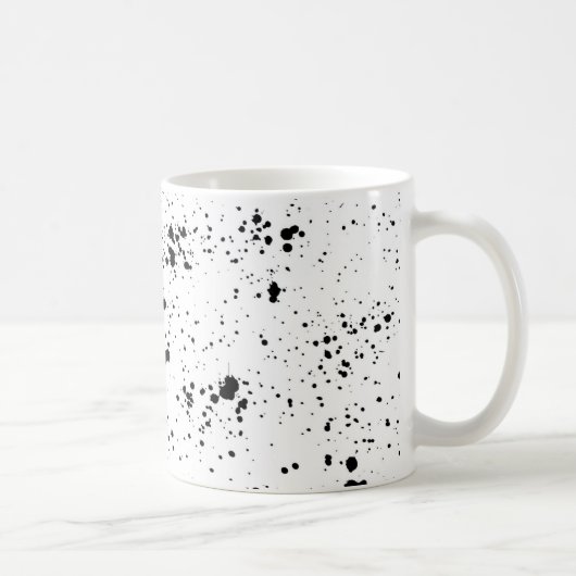 Schwarzes Paint-Spritzer-Muster Kaffeetasse (Rechts)