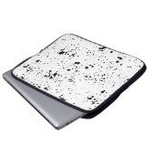 Schwarzes Paint-Spritzer-Muster Laptopschutzhülle (Vorne Knopf)
