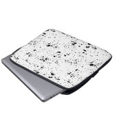 Schwarzes Paint-Spritzer-Muster Laptopschutzhülle (Vorne Knopf)