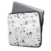 Schwarzes Paint-Spritzer-Muster Laptopschutzhülle (Vorderseite Links)