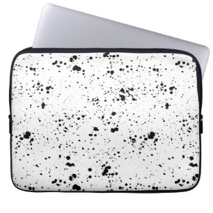 Schwarzes Paint-Spritzer-Muster Laptopschutzhülle