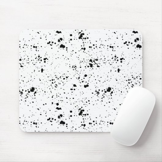 Schwarzes Paint-Spritzer-Muster Mousepad (Mit Mouse)