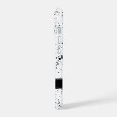 Schwarzes Paint-Spritzer-Muster | Name hinzufügen iPhone 15 Hülle (Linke Seite)