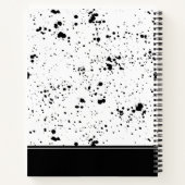 Schwarzes Paint-Spritzer-Muster | Name hinzufügen Notizblock (Rückseite)