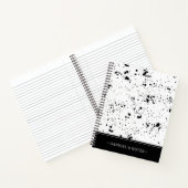 Schwarzes Paint-Spritzer-Muster | Name hinzufügen Notizblock (Innenseite)