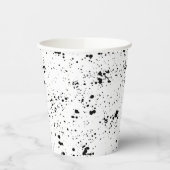 Schwarzes Paint-Spritzer-Muster Pappbecher (Links)