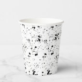 Schwarzes Paint-Spritzer-Muster Pappbecher (Rechts)