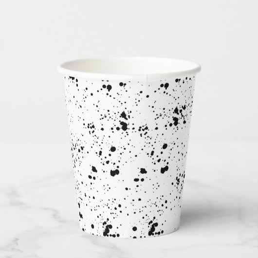 Schwarzes Paint-Spritzer-Muster Pappbecher (Rechts)