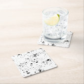 Schwarzes Paint-Spritzer-Muster Rechteckiger Pappuntersetzer (Vor Ort)