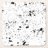 Schwarzes Paint-Spritzer-Muster Rechteckiger Pappuntersetzer (Vorderseite)