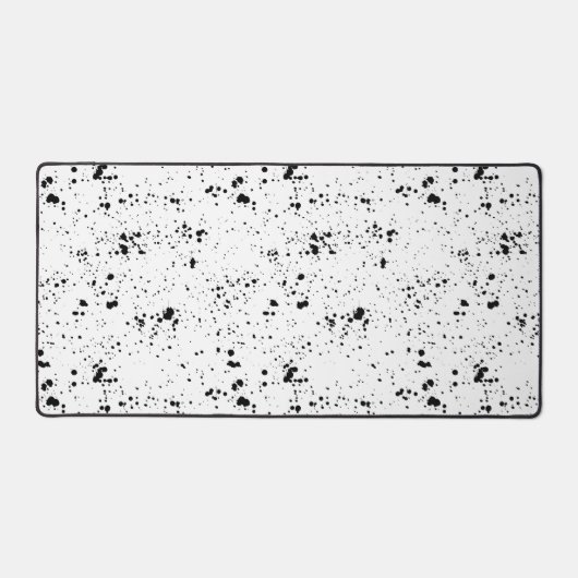 Schwarzes Paint-Spritzer-Muster Schreibtischunterlage (Vorderseite)