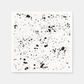 Schwarzes Paint-Spritzer-Muster Serviette (Vorderseite)