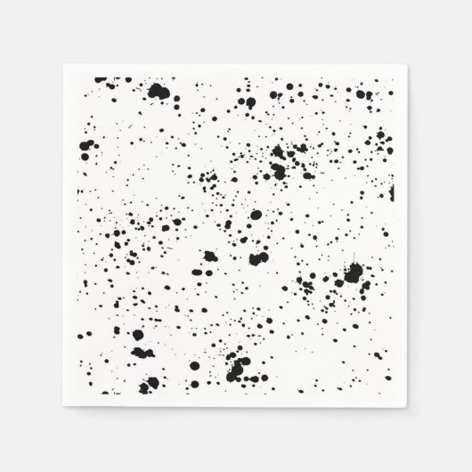 Schwarzes Paint-Spritzer-Muster Serviette (Vorderseite)