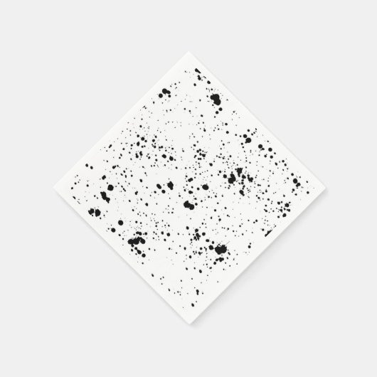 Schwarzes Paint-Spritzer-Muster Serviette (Ecke)