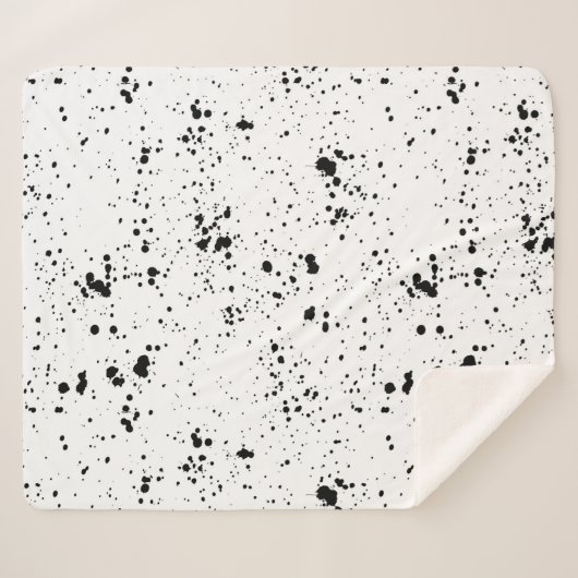 Schwarzes Paint-Spritzer-Muster Sherpadecke (Vorderseite (Horizontal))
