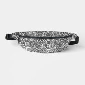 Schwarzes Paisley-Muster Bauchtasche (Vorderseite)