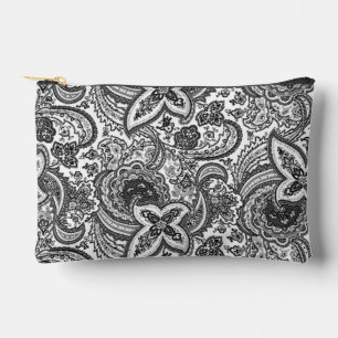 Schwarzes Paisley-Muster Zubehörtasche