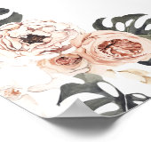 Schwarzes Palmwedding-Willkommensschild Poster (Ecke)