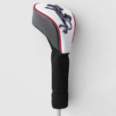 Schwarzes Panther-Design – schleichendes Leder Golf Headcover (angewinkelt)