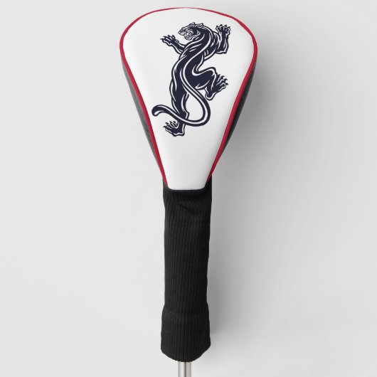 Schwarzes Panther-Design – schleichendes Leder Golf Headcover (Vorderseite)