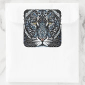 Schwarzes Panther-Farbglas Quadratischer Aufkleber (Tasche)