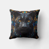 Schwarzes Panther Mosaikglas Kissen (Rückseite)