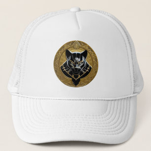 Schwarzes Panther-Symbol mit goldenem geometrische Truckerkappe